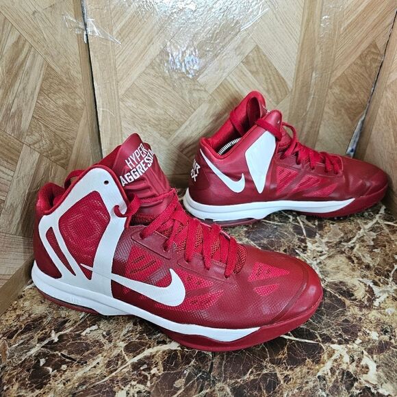 Nike men's Air Max Hyperaggressor red basketball shoes size 10.   282 - Picture 2 of 12